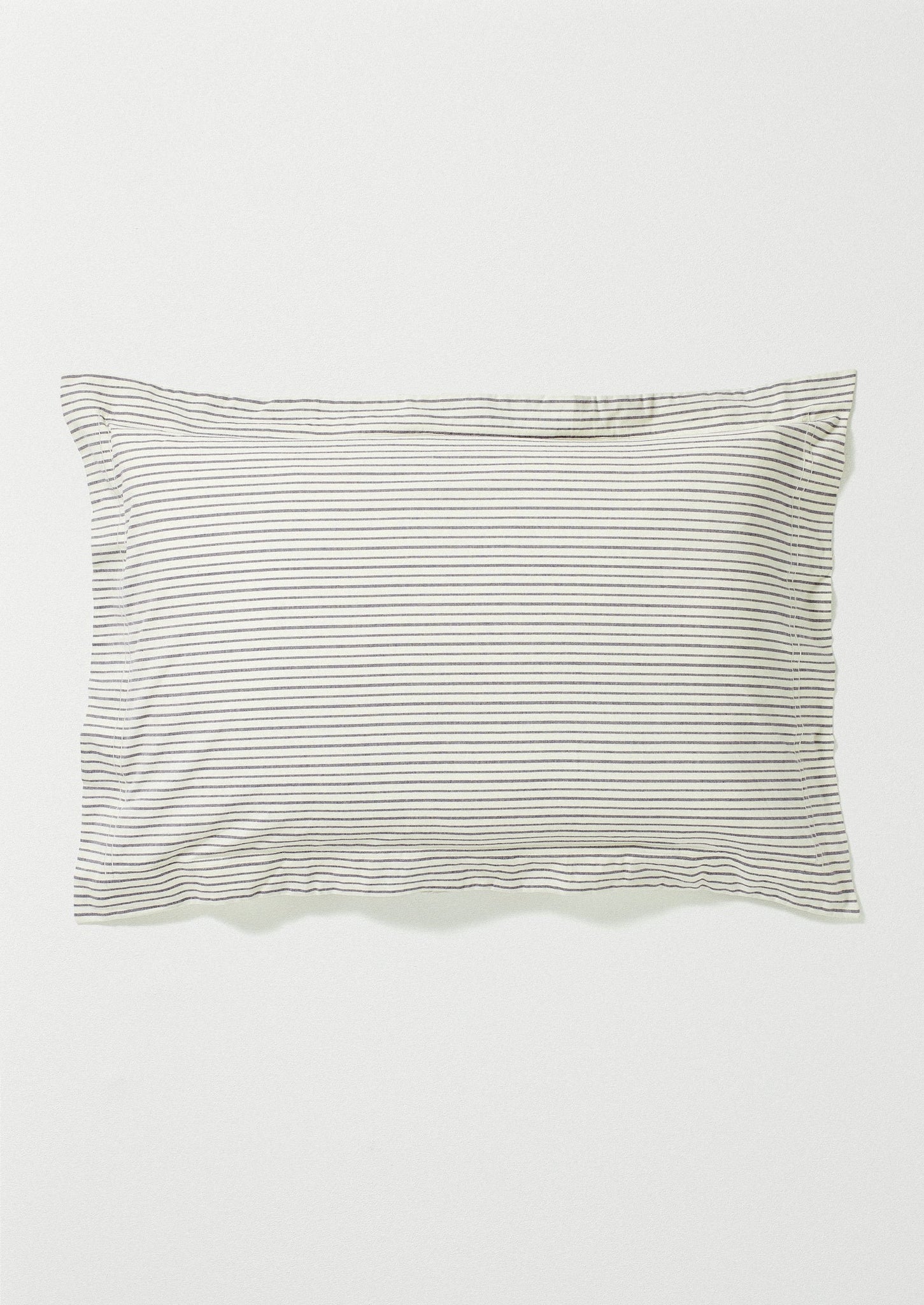 Organic Cotton Pyjama Stripe Oxford Pillowcase | Navy/Ecru