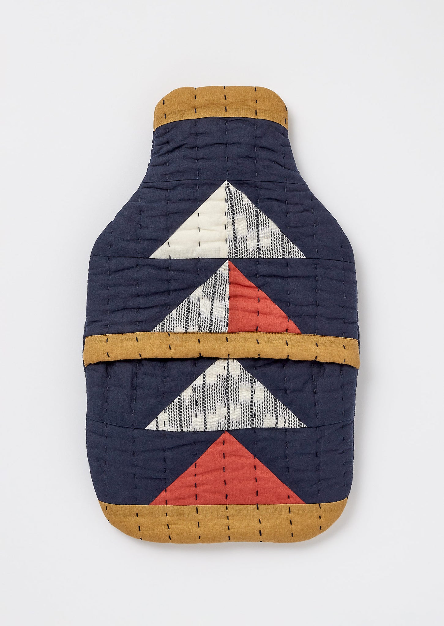 Patchwork Hot Water Bottle Cover | Twilight/Olive