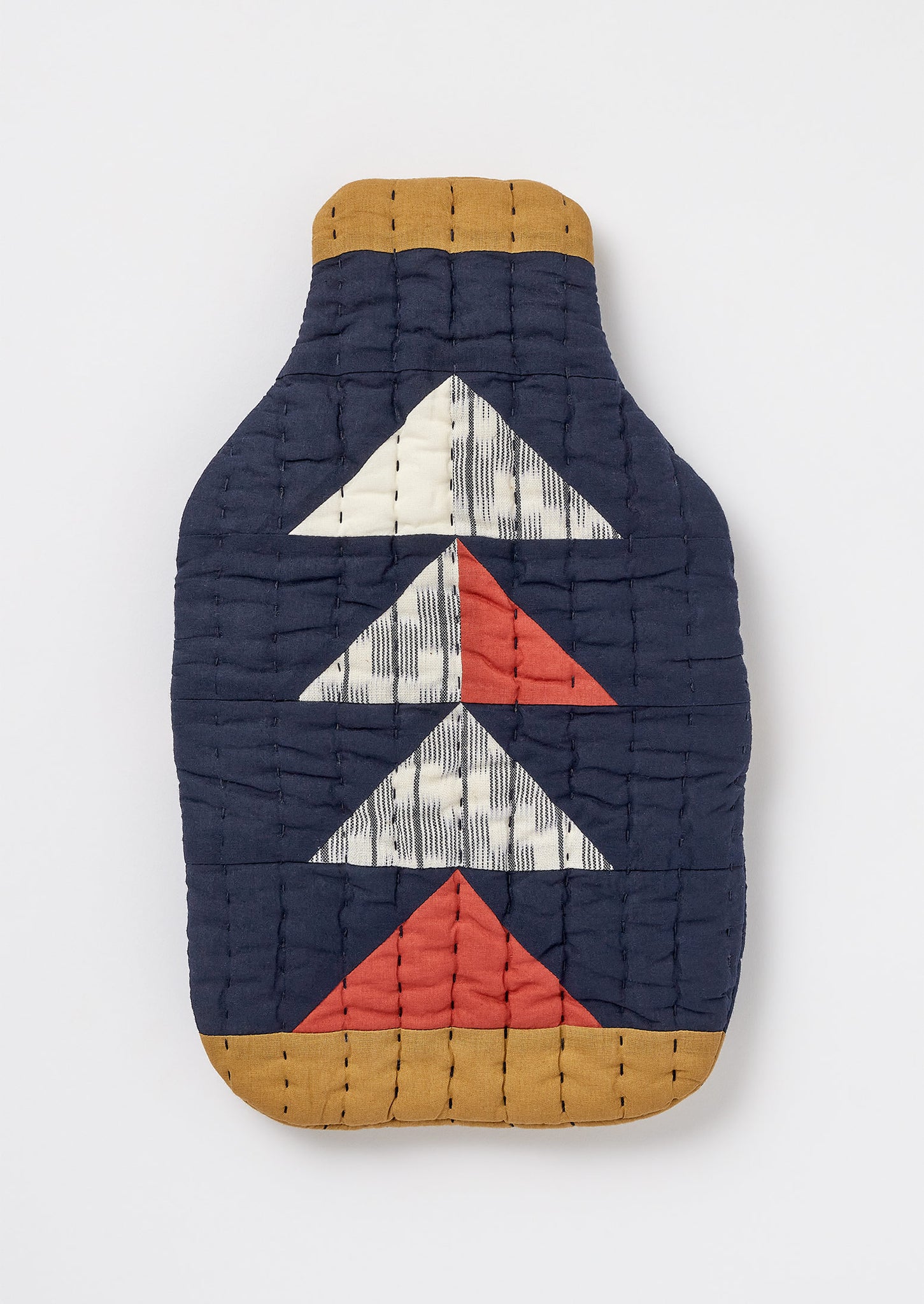 Patchwork Hot Water Bottle Cover | Twilight/Olive