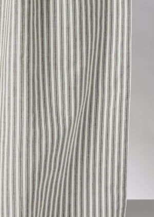Organic Ticking Stripe Shower Curtain Ecru Graphite Toast