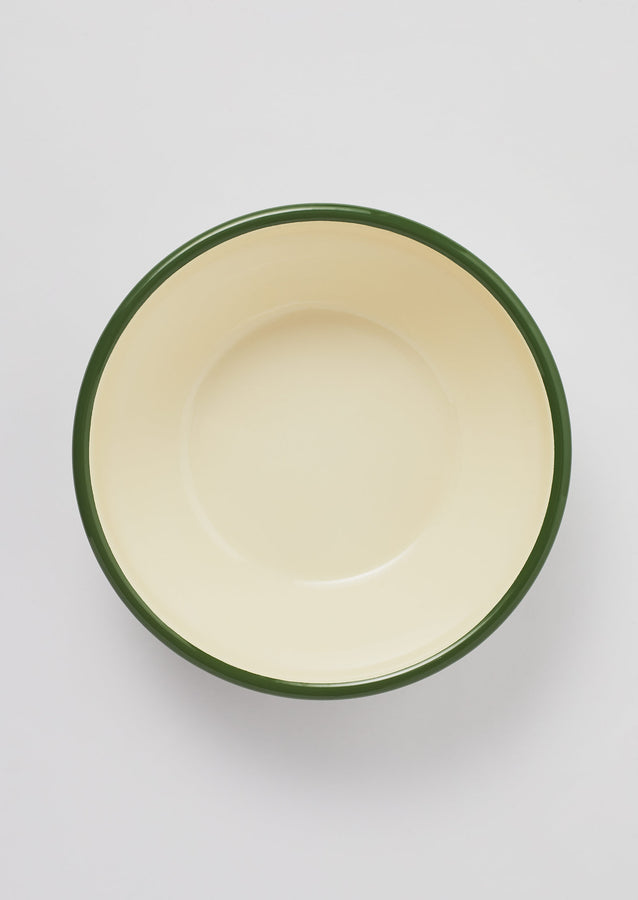 Enamel Salad Bowl | Cream/Leaf