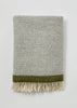 Klippan Stripe Edge Wool Blanket | Grey/Fern