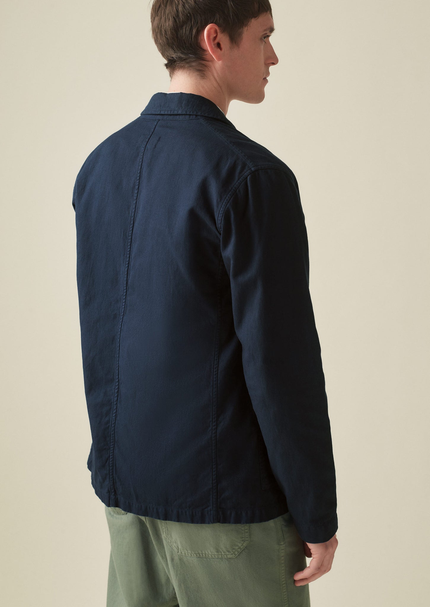 Unstructured Cotton Linen Blazer | Dark Indigo