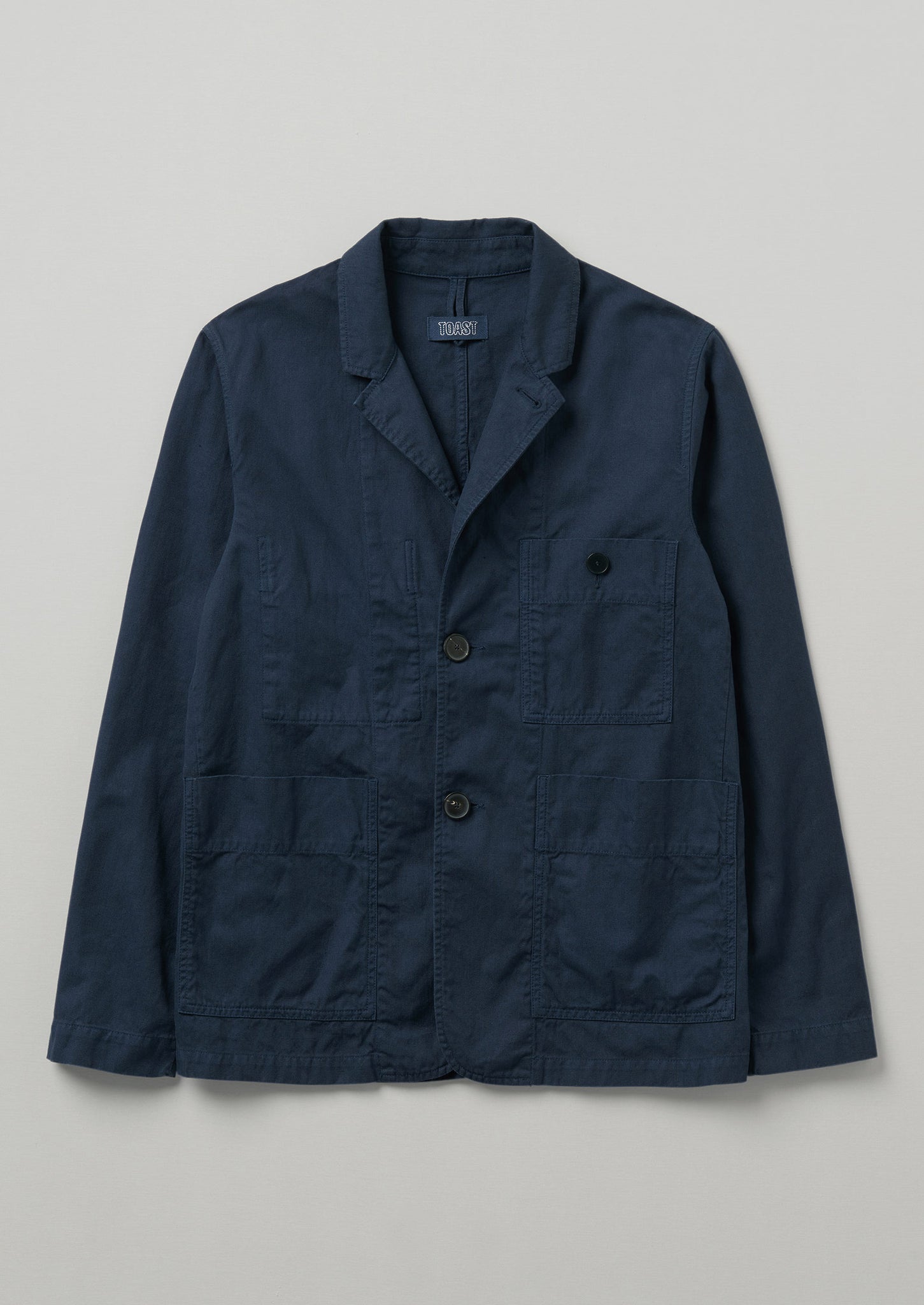 Unstructured Cotton Linen Blazer | Dark Indigo | TOAST