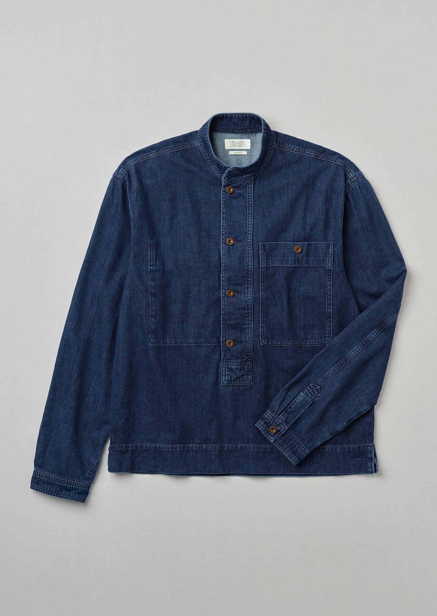 Mens denim sales grandad shirt