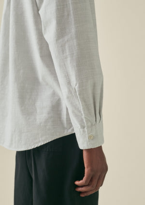 Jet Pocket Fine Stripe Cotton Shirt | Ecru/Charcoal