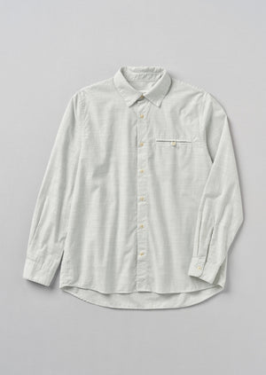 Jet Pocket Fine Stripe Cotton Shirt | Ecru/Charcoal