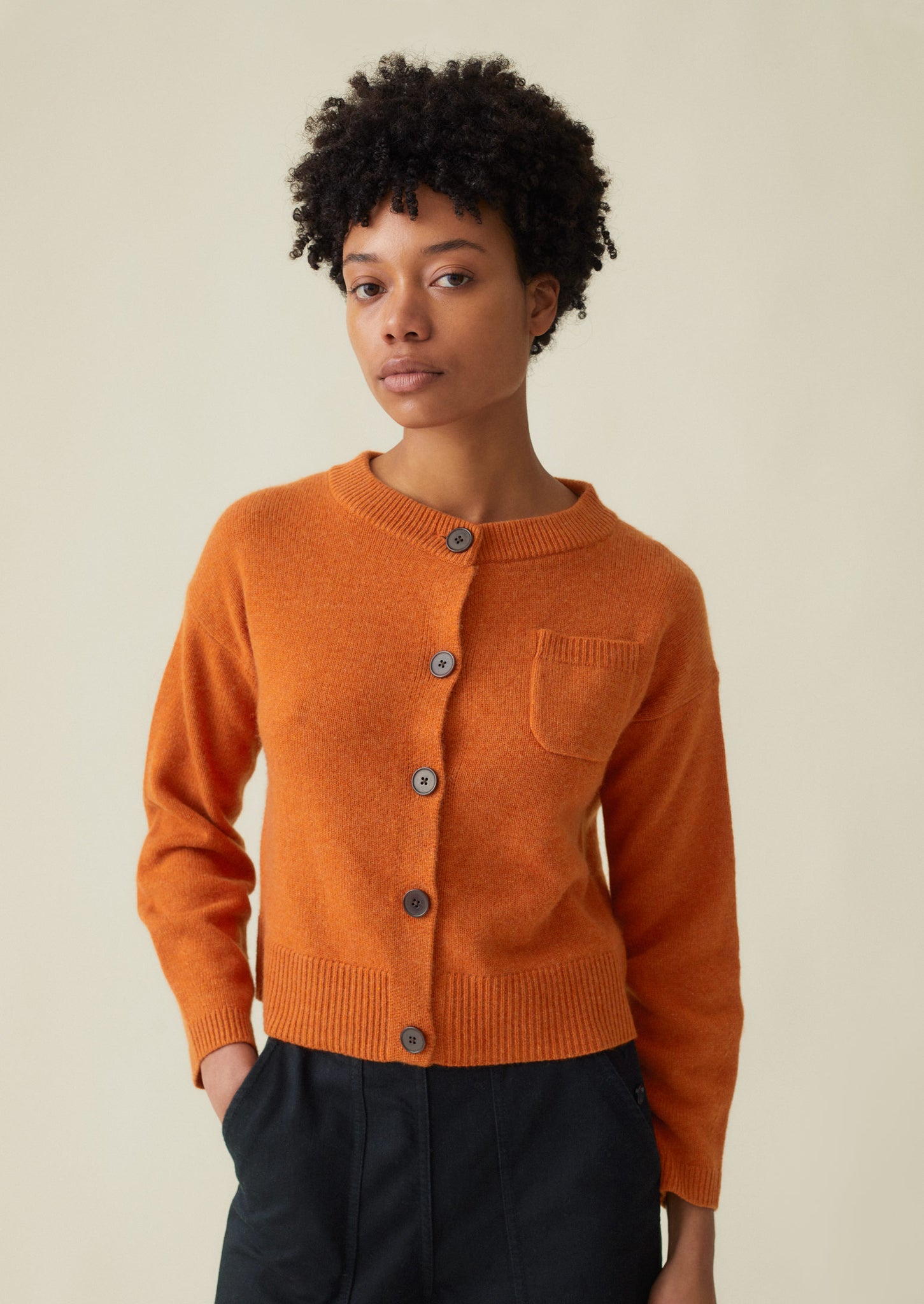 Wool Cashmere Cardigan, Spice