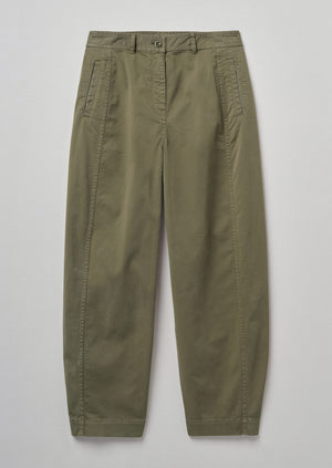 Kathe Flat Front Cotton Twill Trousers | Dark Pear