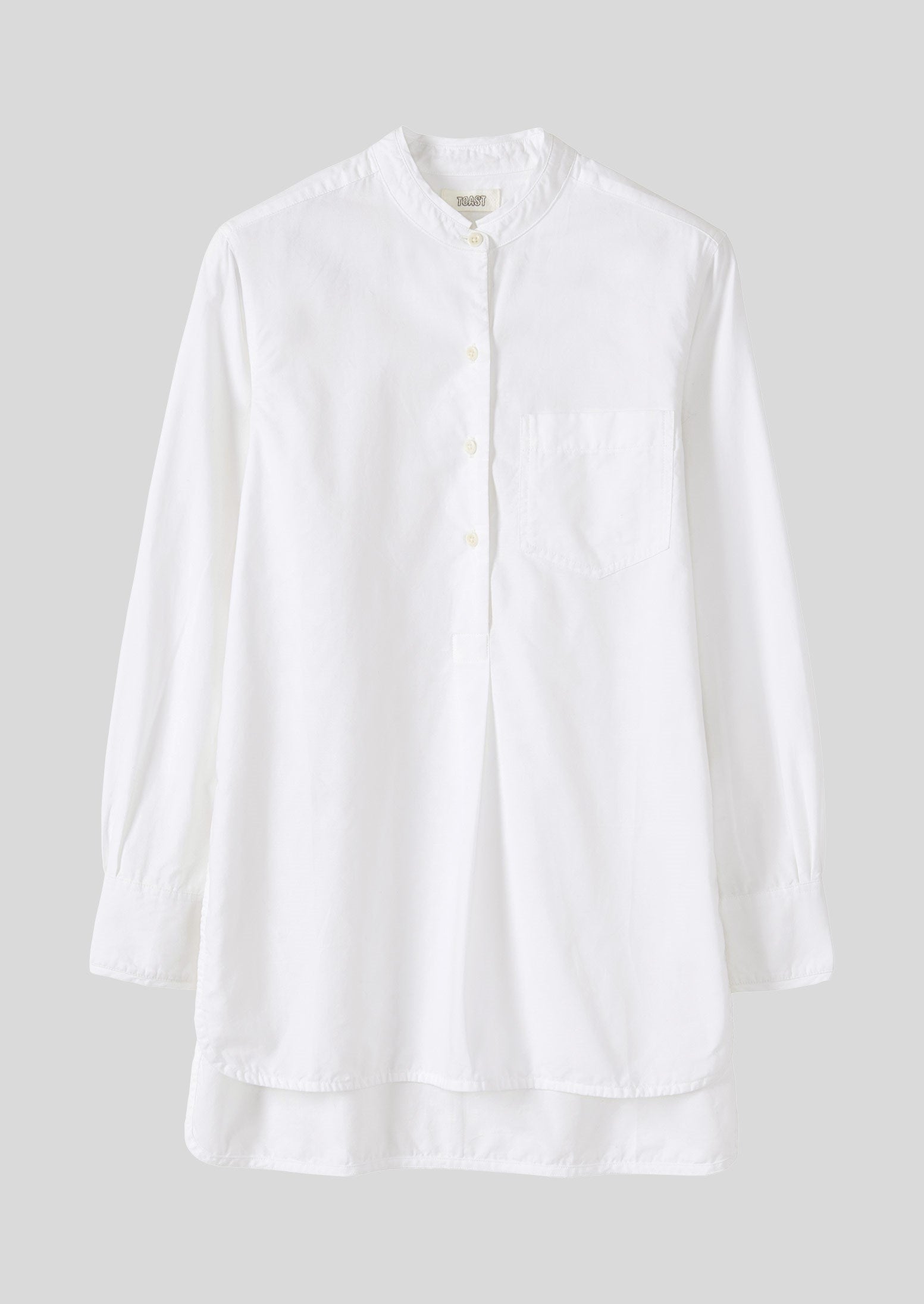 Cotton Oxford Long Shirt | White | TOAST