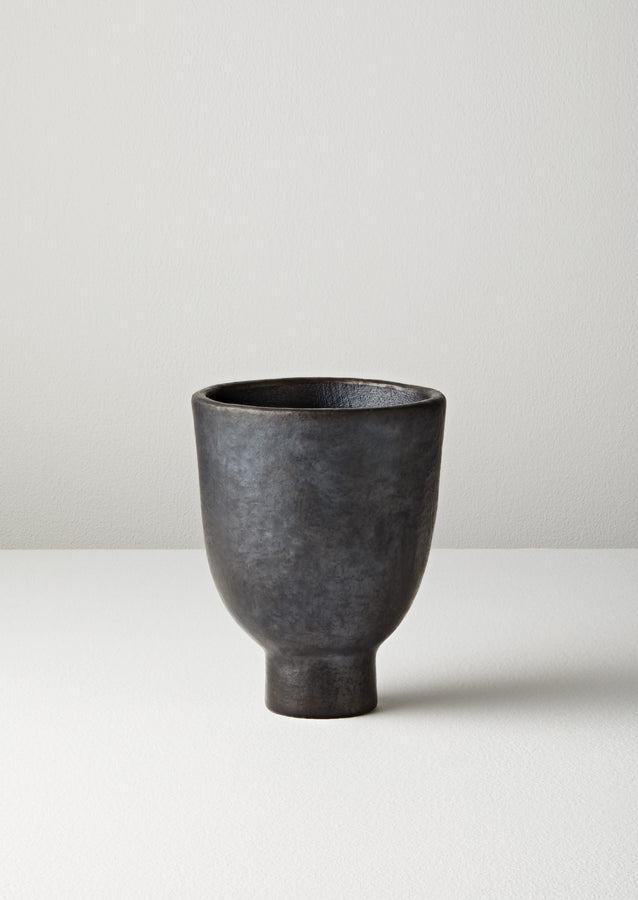 Small Longpi Indoor Planter | Black Clay