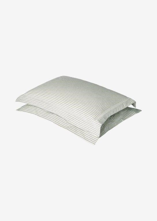 Organic Cotton Ticking Stripe Oxford Pillowcase | Ecru/Graphite