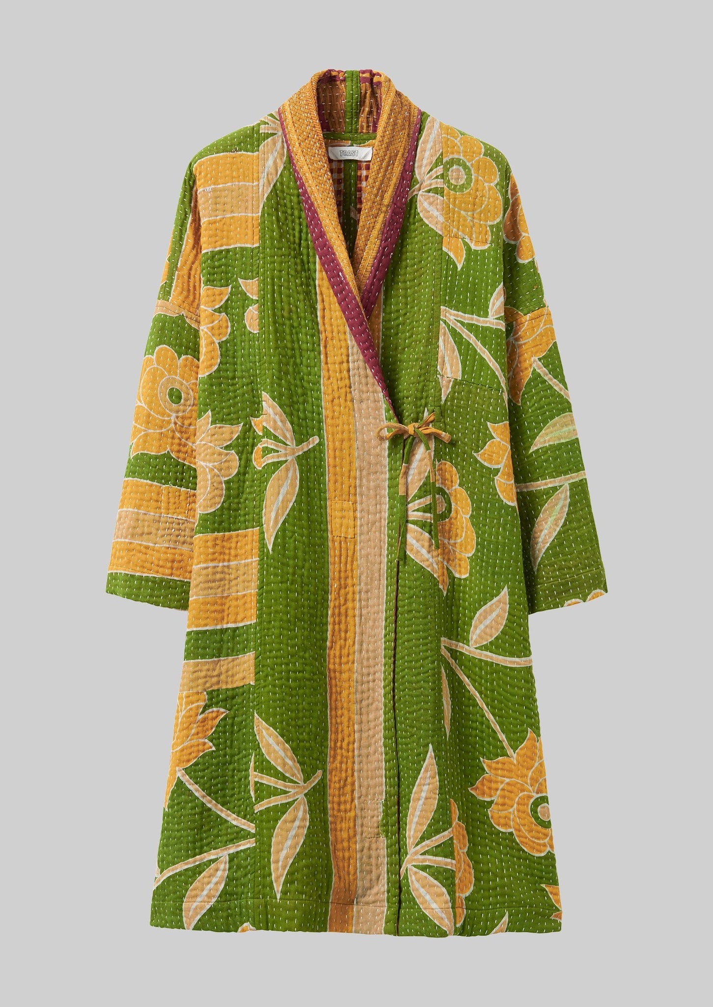 Recycled Kantha Gown | Greens